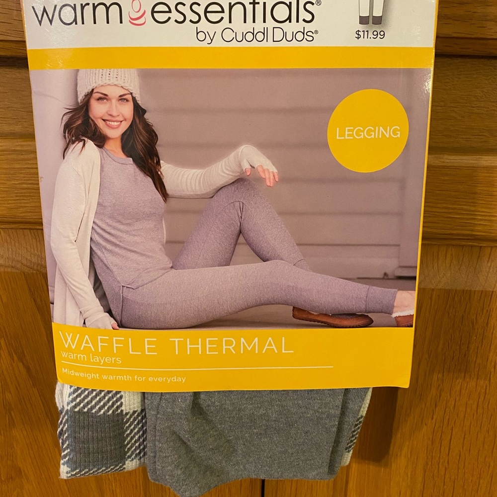 Cuddl Duds Warm Essentials Waffle Thermal Leggings New with Tags Size L.
